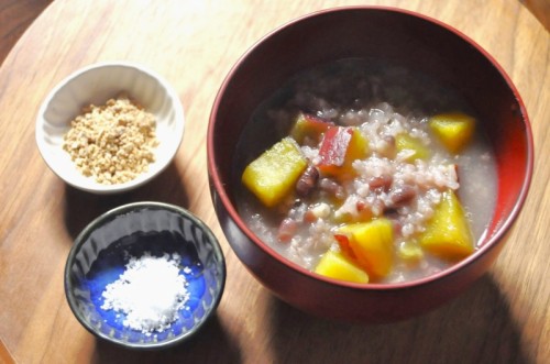 小豆とサツマイモのもち米粥の作り方3