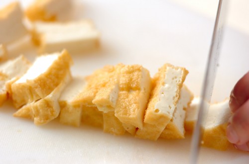 厚揚げきんぴらの下準備1