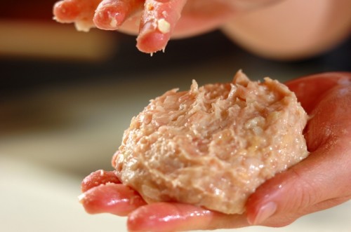 冷凍卵の月見つくねの作り方3