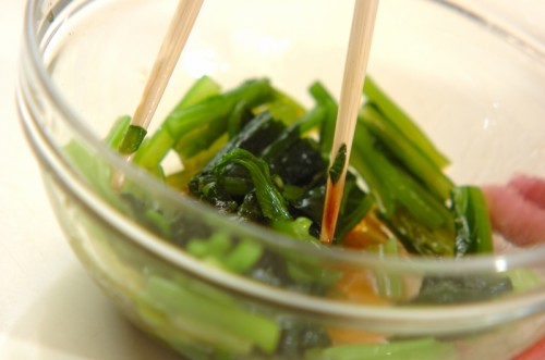 小松菜とジャコのお浸しの作り方1