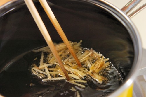 小松菜のショウガソースがけの作り方1
