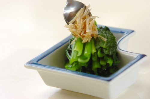 小松菜のショウガソースがけの作り方2
