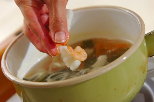 海鮮ワカメスープの作り方2