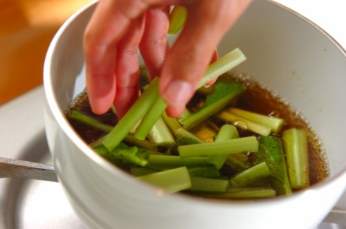 小松菜の煮浸しの作り方1