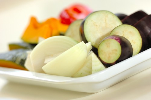 夏野菜の揚げ浸しの下準備1