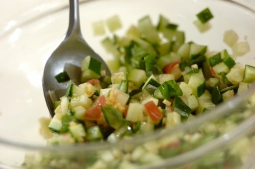 キュウリとショウガのだしの作り方1