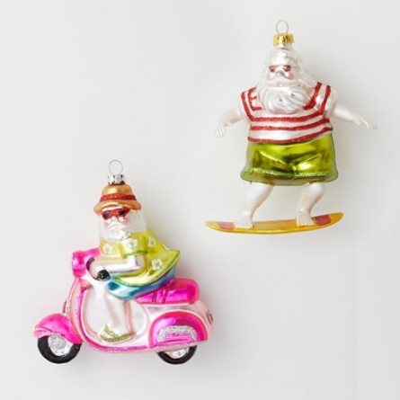 Ornament<br>()Santa Ornament Bike^Surfing e1500