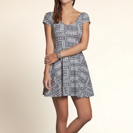 Rockpile Skater Dress GREY PATTERN^4490