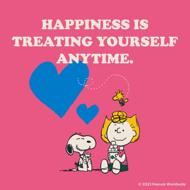 gHAPPINESS IS BEING WHO YOU AREhi킹́Â܂܂݂̂ł邱Ɓje[}ɂ7̃Xg[[icj2023Peanuts Worldwide LLC